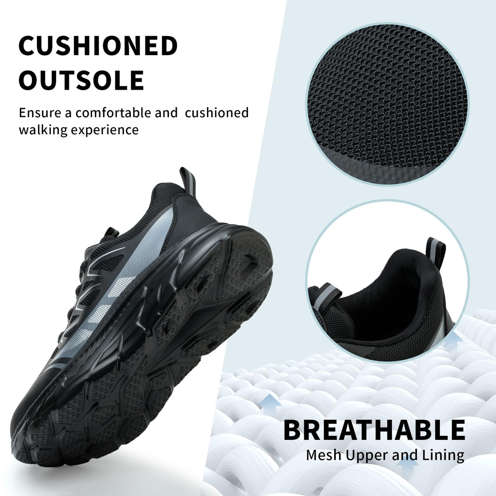 Safety Trainers Men Women Steel Toe Cap Trainers Lightweight Work Safety Shoes Breathable Non Slip Steel Toe Cap Boots Swivel Buckle Shoelaces
