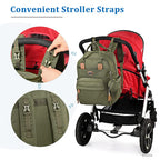 Dikaslon Baby Changing Bag Backpack, Large Nappy Back Pack Multifunction Baby Bags with Portable Changing Mat, Pacifier Holder, and Stroller Straps, for Mom and Dad