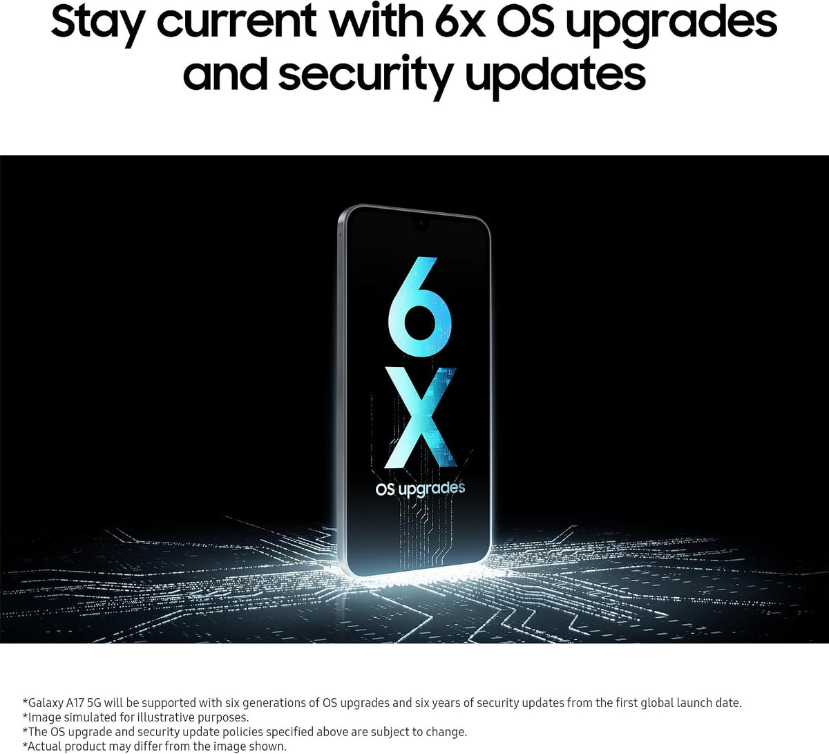Samsung Galaxy A17 5G, AI Smartphone, Slim 7.5mm Frame, Large Screen, 50MP Camera, 128GB Storage, 4GB Memory, 5000 mAh Battery, Black, 3 Year Extended Warranty (UK Version)