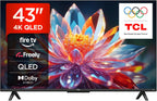 TCL 43T6C-UK 43 Inch QLED 4K HDR TV, Fire TV (Smart TV with Dolby Vision & Atmos, HDR10+, Press & Ask Alexa