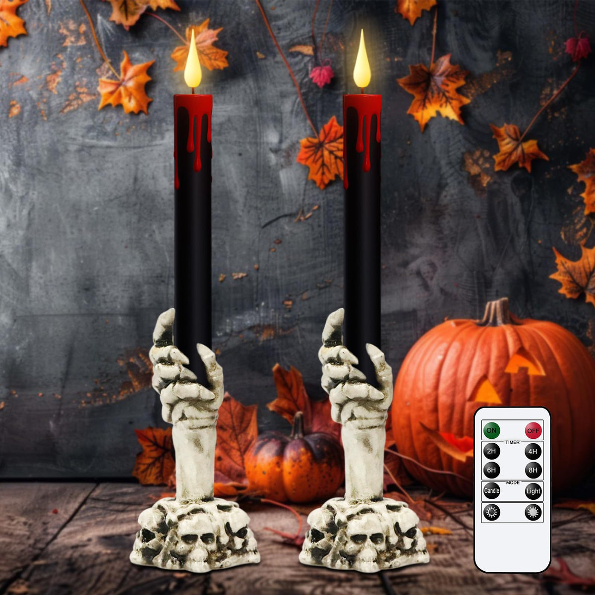 GenSwin Christmas Tree Flameless Taper Candles candlesticks Remote Timer