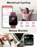 RUIMEN Smart Watch Answer Dial Call,Smart Watches for Women Men 1.85" HD Screen Fitness watch with SpO2 Heart Rate Sleep Monitor Step Counter Waterproof 100+ Sports Mode for Android iOS (2 Bands)