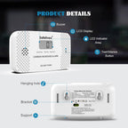 Safeliveo Carbon Monoxide Detector with Replaceable Battery, White, 2Pack