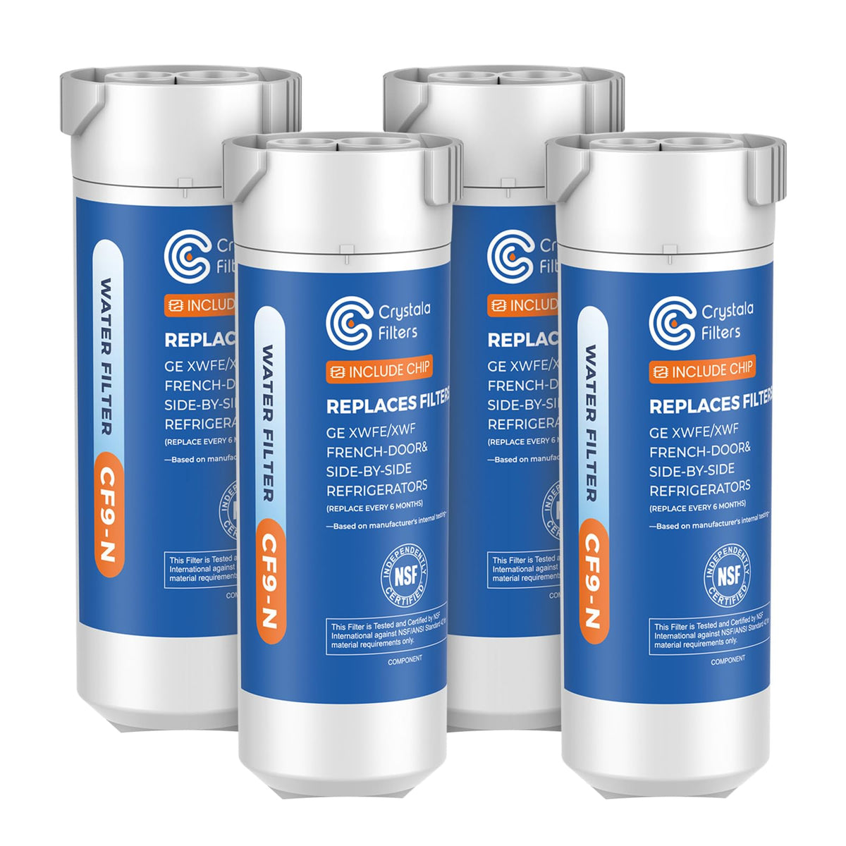 Crystala Filters XWFE (Built-in CHIP) Refrigerator Water Filter 1-Pack
