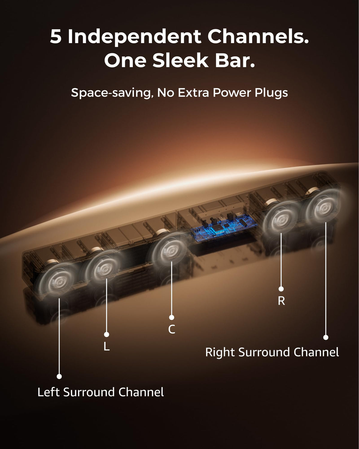 ULTIMEA 2.1ch Soundbar All-in-one, Built-in Subwoofer for TV