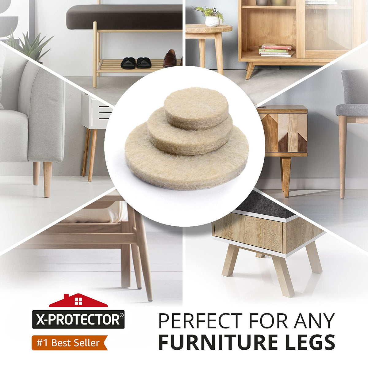 Felt Furniture Pads X-PROTECTOR 133 PCS Premium Furniture Pads - Felt Pads