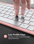 TECKNET 2.4G Wireless Compact Mini Keyboard, UK Layout, White