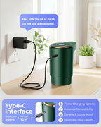 Water Jug Pump for 5 Gallon Bottle – Portable Electric USB-C Charging Dispenser, Dual Powerful Motors, Fast Flow, Fits 2-5 Gallon Jugs – Ideal for Home, Office, Camping, RV, Beige