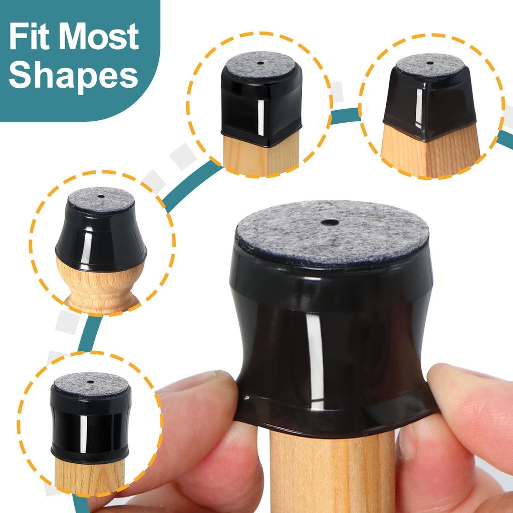Ansible 24 Pcs Chair Leg Floor Protectors Round