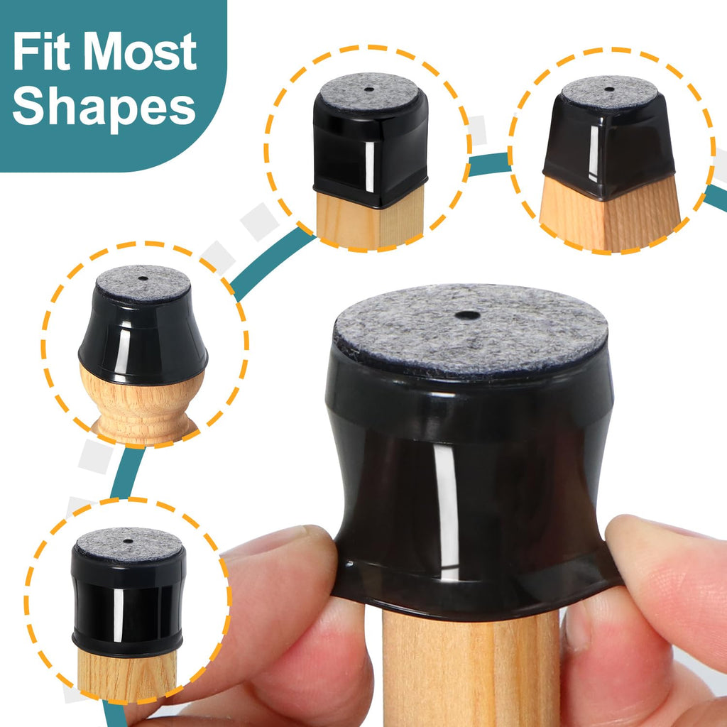 Ansible 24 Pcs Chair Leg Floor Protectors Round