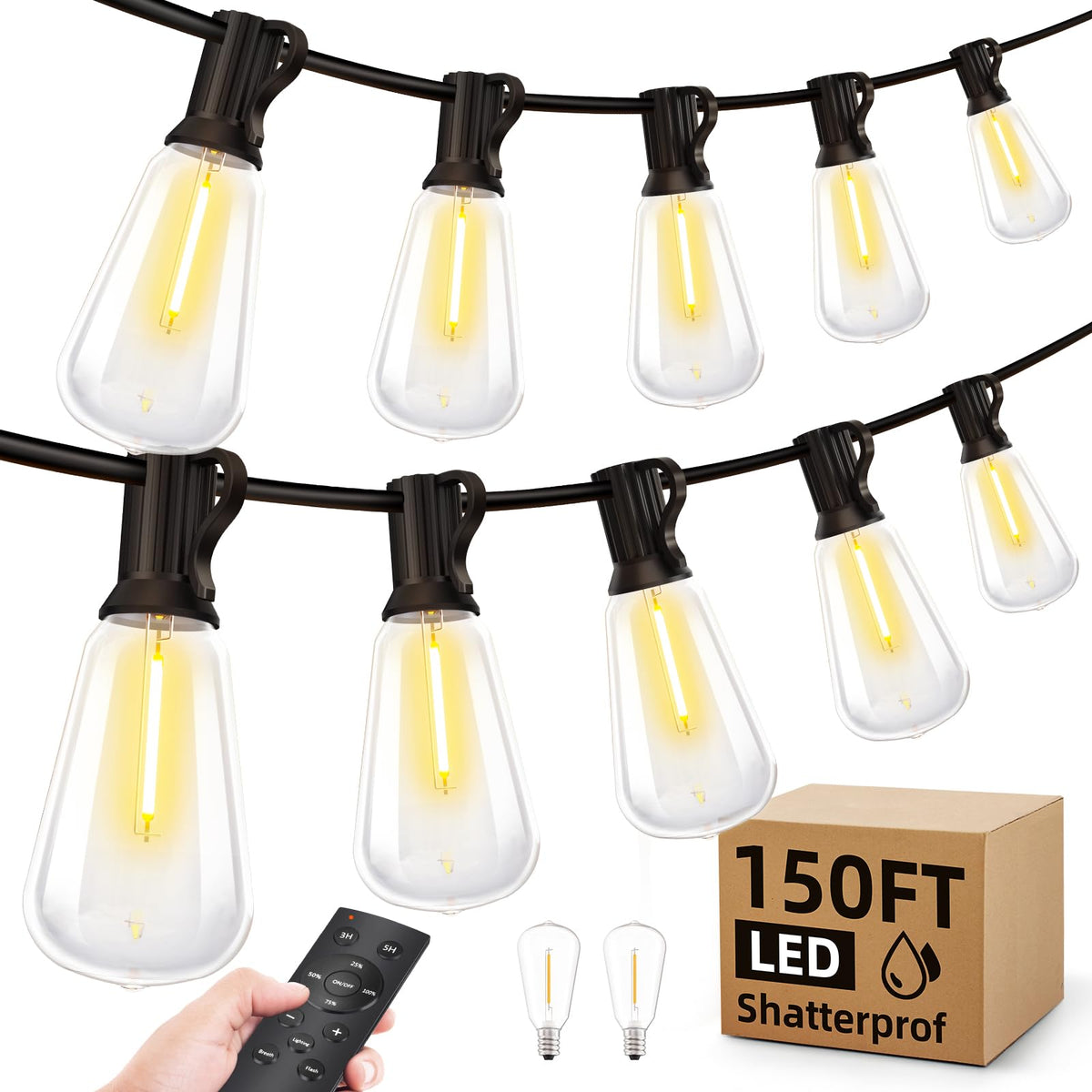 Outdoor Lights String Patio Outside - 100ft 30M LED Waterproof Light ST38