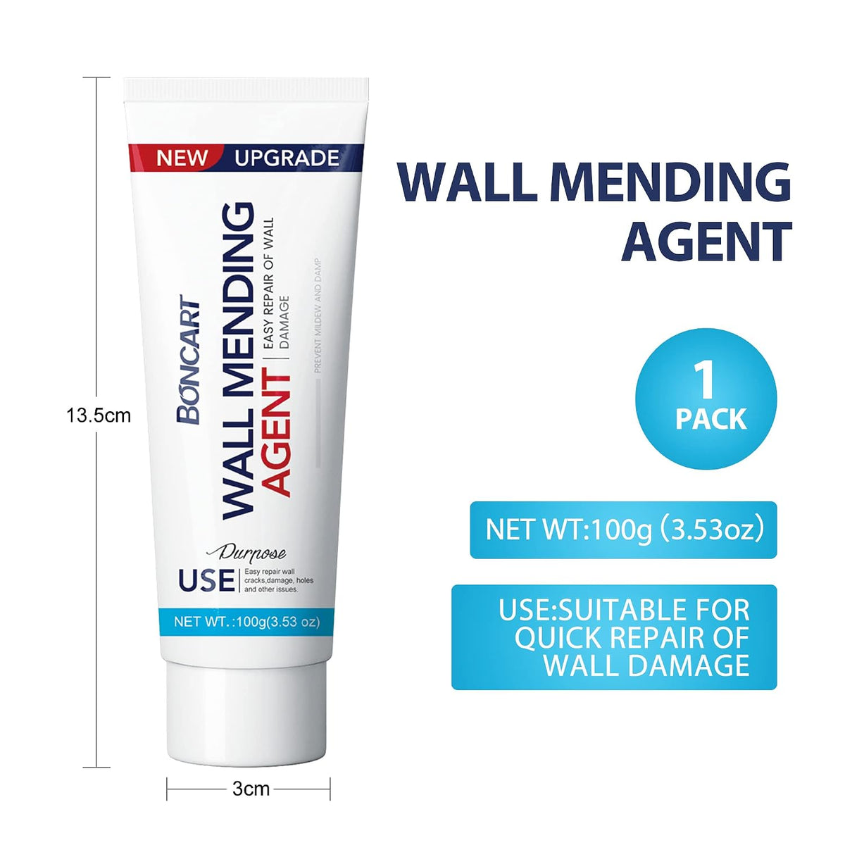 Drywall Repair Kit, 2-Pack Wall Mending Agent, Wall Spackle with Tools