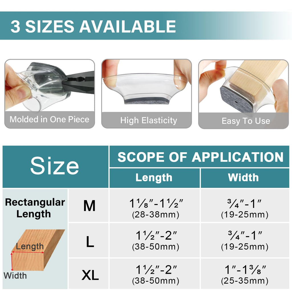 Ansible 24 Pcs Chair Leg Floor Protectors Round