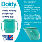 Doidy Cup, Open Cup for Training Baby 6 Months-3 Years, 200ml, Slanted Weaning Cup with Handles for Learning to Drink, BPA Free (Orange)