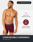 FM London 7-Pack Mens Boxers, Cotton Rich, Soft & Stretchy Mens Underwear