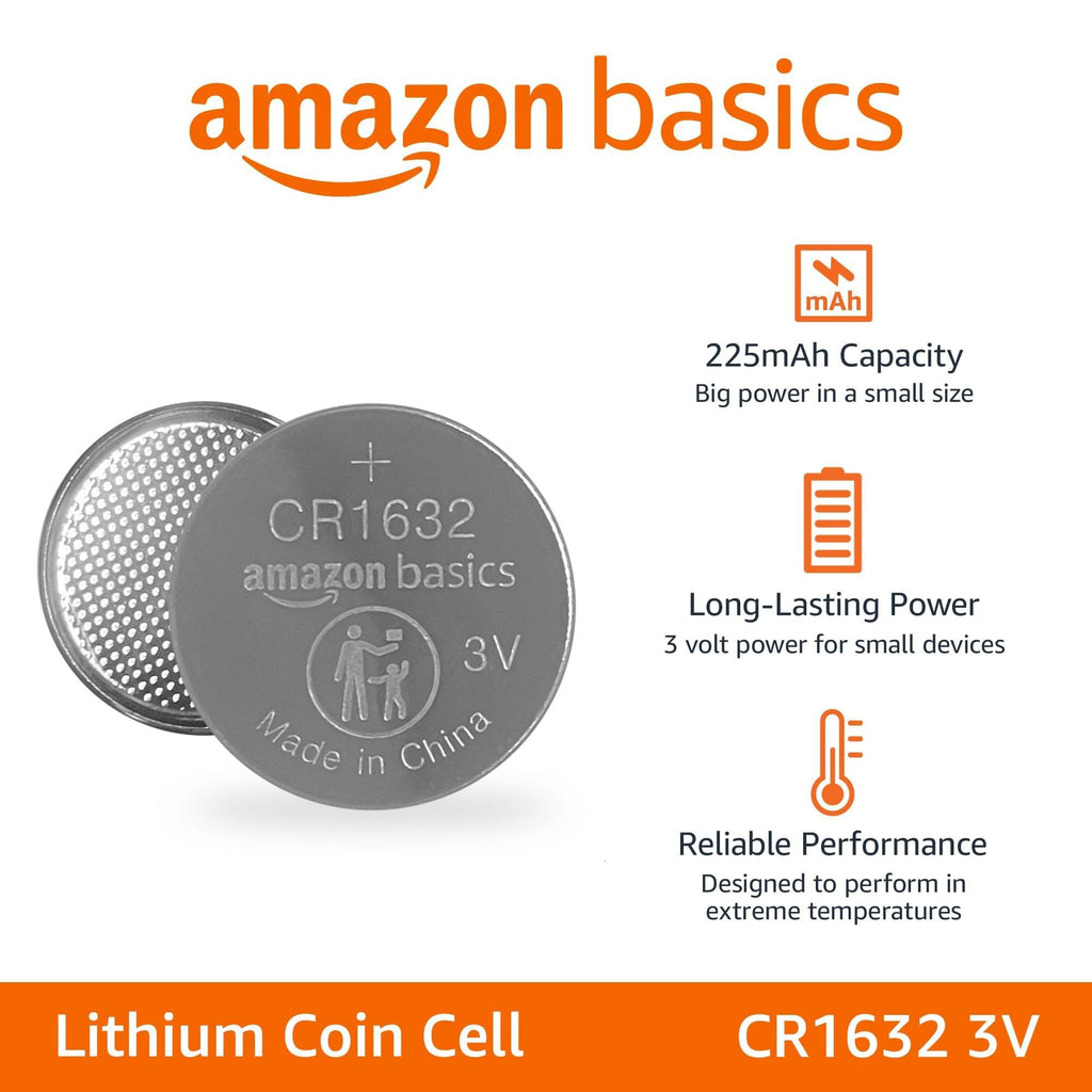Amazon Basics 6-Pack CR2450 Lithium Coin Cell Battery, 3 V, Long-Lasting Power, Mercury-Free, Child-Safe Package (Use Scissors to Open)