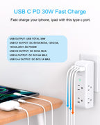 Surge Protector Outlet Extender with Rotating Plug, Multi Plug Wall Outlet