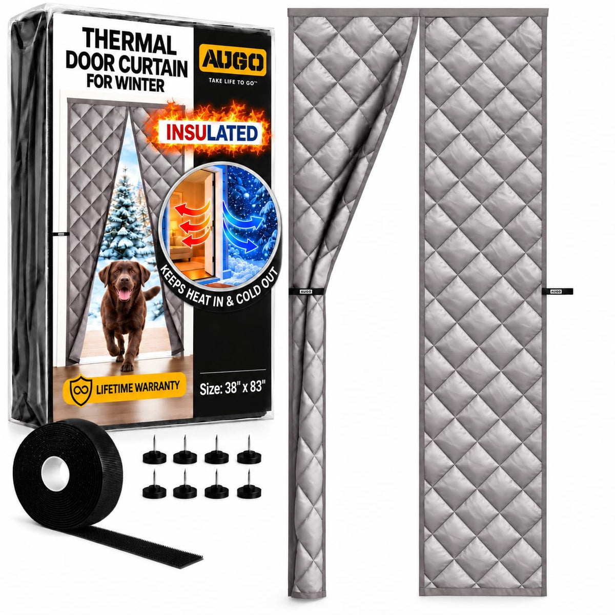 AUGO Magnetic Screen Door Mesh, Heavy Duty 38x83 Inch, Fits 36x82 Inch Door