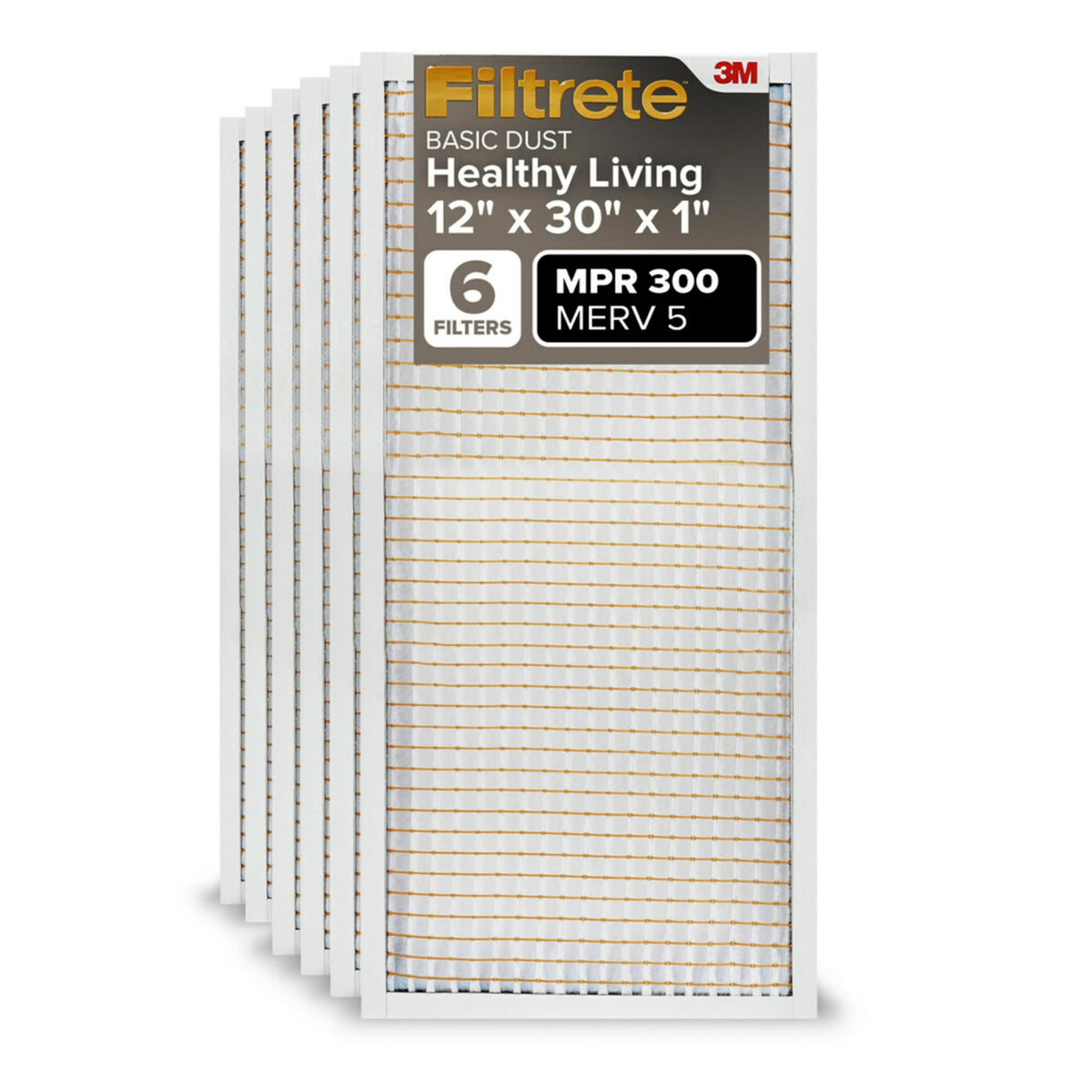 Filtrete 20x25x1 Air Filter, MERV 5, MPR 300, 6 HVAC Filters