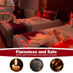 KOABY 24 Pack Pink Light Flameless Tea Lights, Pink Base, Last 100H
