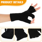 Grevosea 2 Pair Fingerless Warm Gloves - Winter Half Finger Gloves Thickened Knit Touchscreen Stretchy Mittens for Men Women