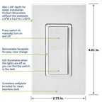 Leviton Decora Smart Switch, Wi-Fi, D315S-1RW, White