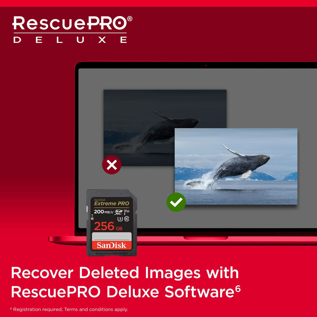 SanDisk 1TB Extreme PRO SDXC card, SD Card, V60 Memory card, 6K & 4K UHD, up to 280 MB/s, Shock, Temperature, Water and X-Ray Proof, RescuePro Deluxe data recovery software, UHS-II, Class 10, U3