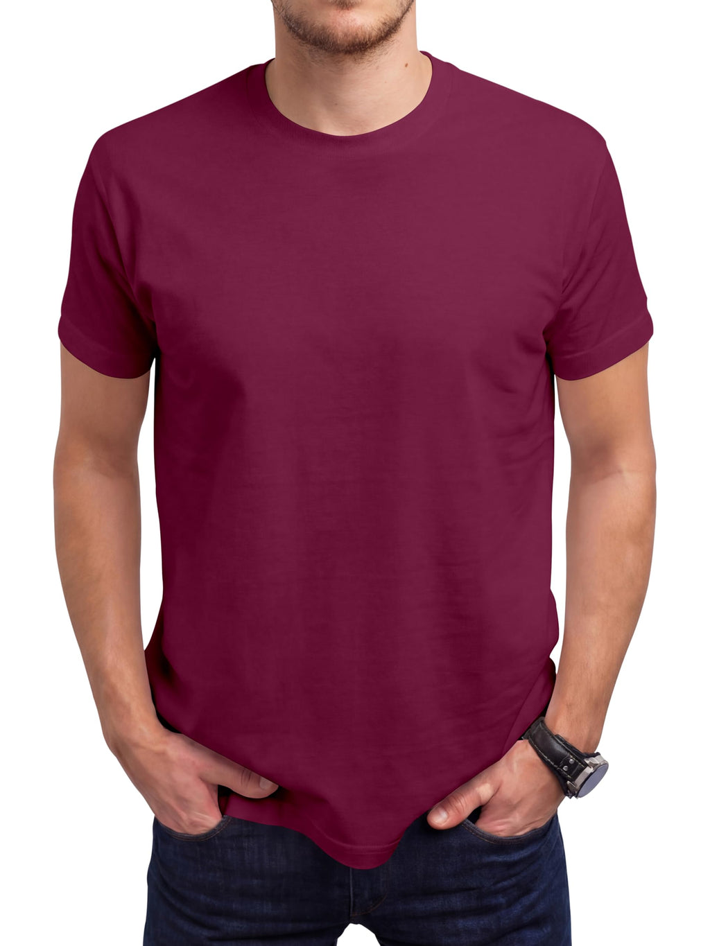 Love My Fashions Mens Plain T Shirt Crew Neck & Short Sleeve Cotton Tops for Men