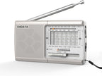 XHDATA D219 Portable Radio Retro FM AM SW Radio Battery Operated for Household Outdoor Camping Hiking Pocket Radio Beige
