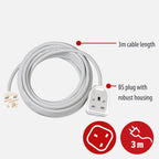 Brennenstuhl Extension Cable for home and office (2m cable for indoor use, with socket 13 A BS) white