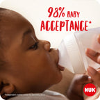 NUK Perfect Match Baby Bottle | 3+ Months | 260ml | Anti Colic Feeding Bottle | PP | Temperature Control Indicator | Hippo | 3 Count