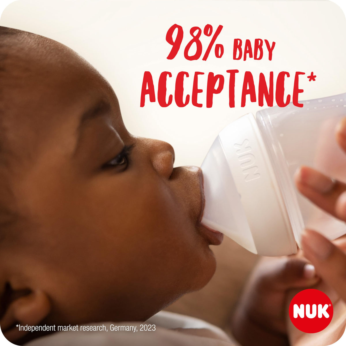 NUK Perfect Match Baby Bottle | 3+ Months | 260ml | Anti Colic Feeding Bottle | PP | Temperature Control Indicator | Hippo | 3 Count