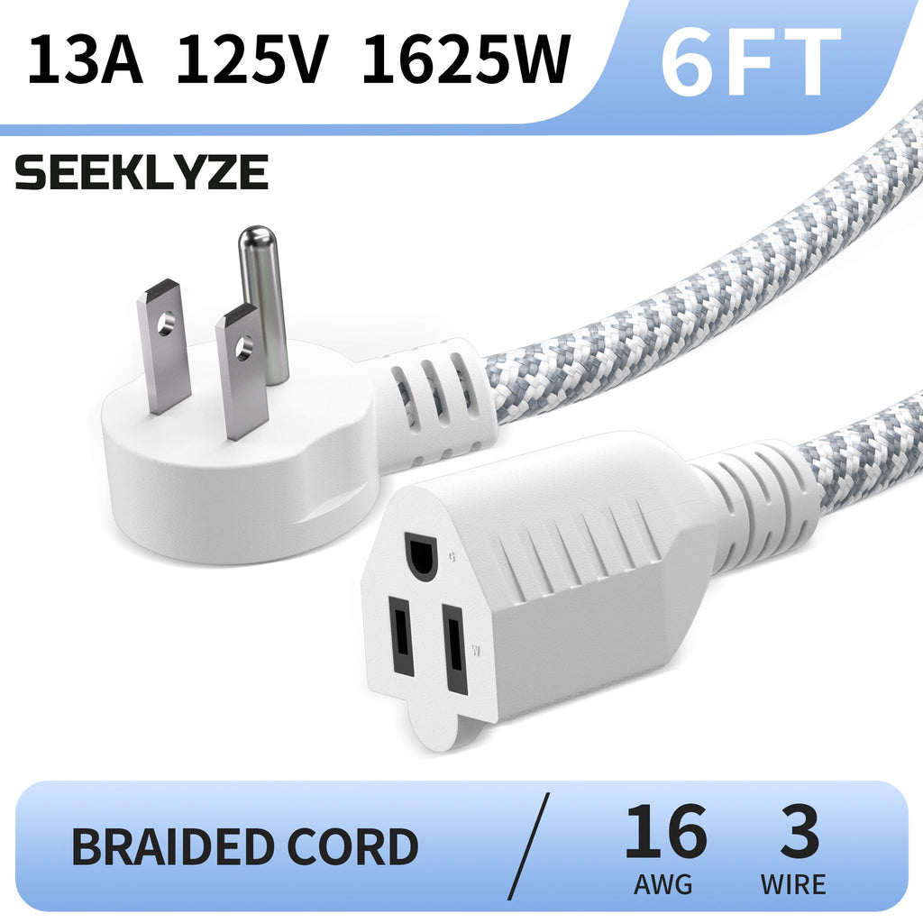 16/3 Black Extension Cord 6 FT Indoor, Short Extension Cord