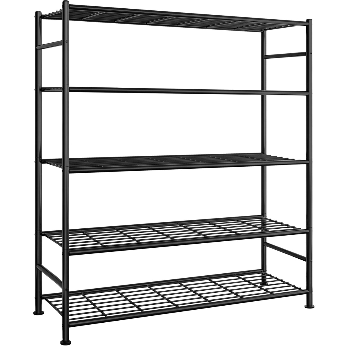 Sakugi Storage Shelves - 5 Tier Shelf Organizer, Heavy Duty Garage Shelving Unit with Leveling Feet, Stable Metal Shelves Organizer for Pantry, Kitchen and Closet, 33.0" W x 12.6" D x 72.0" H, Black