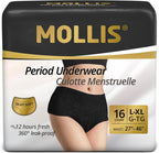 MOLLIS Disposable Period Pants Heavy Flow, Postpartum Underwear L/XL 16 Ct