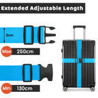 WISYOK Luggage Straps Extended, 4 Pack, 130-250cm Adjustable, Pink SkyBlue