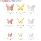 SAOROPEB 3D Butterfly Wall Decor 48 Pcs Gold Butterfly Birthday Decorations