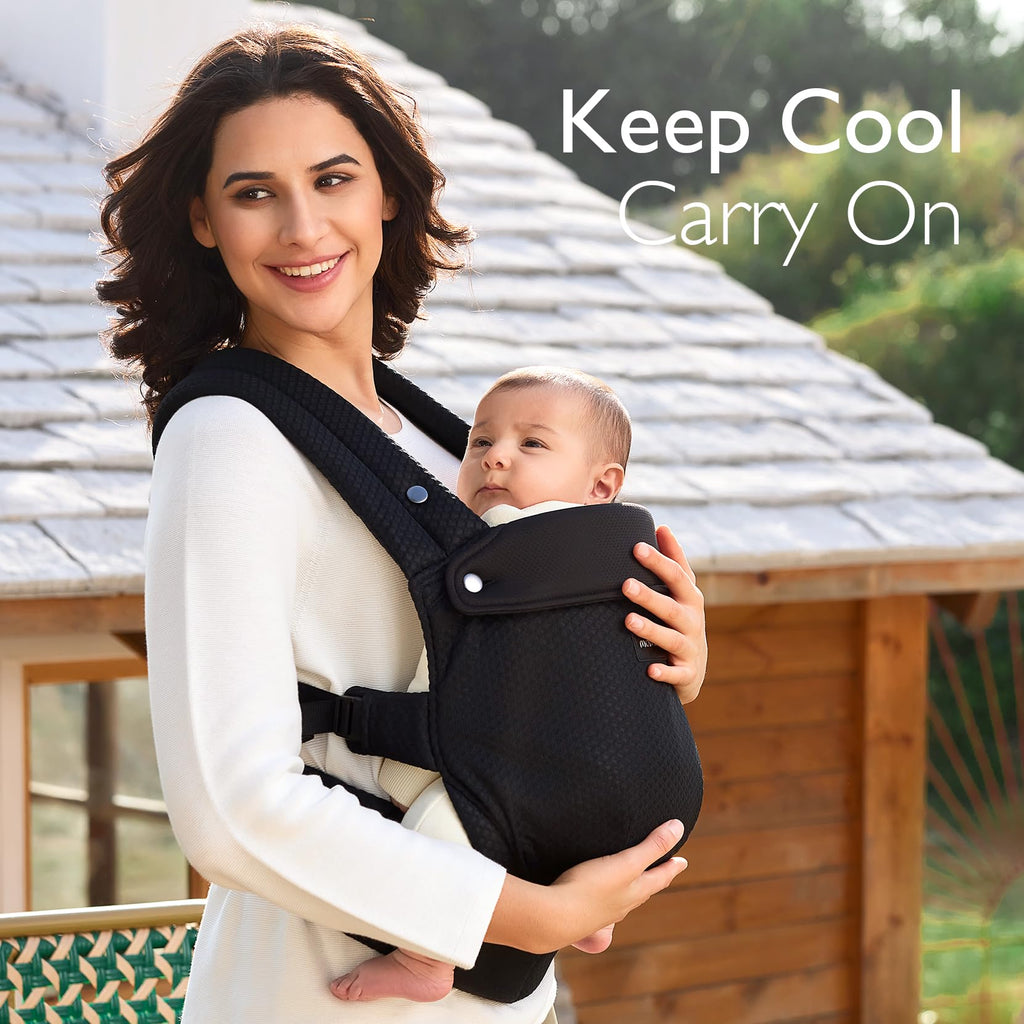 Momcozy Baby Carrier for 3-24M/3.2-20kg, Waist 64-127cm, Cotton Black