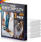 Axgatoxe 12 x 9 Ft Plastic Drop Cloths for Painting (10-Pack)