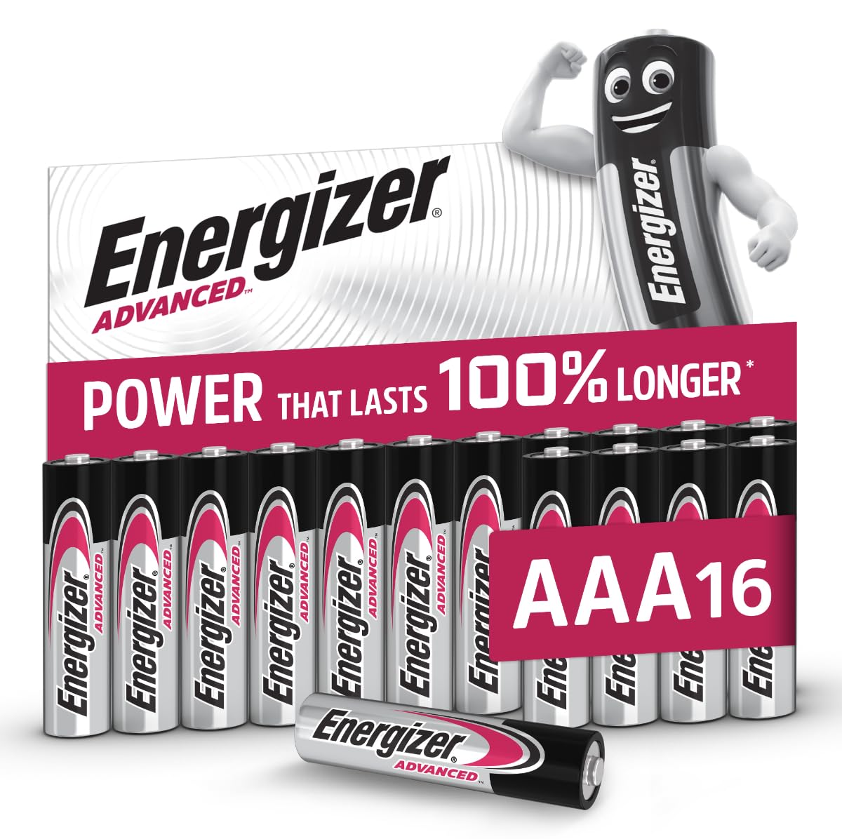 Energizer Advanced - AA Batteries (16 Pack) Up To 100% Longer Lasting