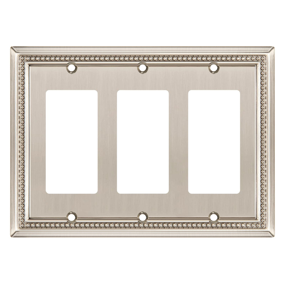 Sunken Pearls Heavy-Duty 4 Toggle Light Switch Plate, Antique Brass, 1 Pack