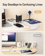 Extension Lead with USB Slots and Night Light, 4 Way (13A/3250W) Multi Plug Extension Cords & 3 USB Ports, Surge Protected Extension Lead with Switches, 2M Extension Cable for Home Dorm Office