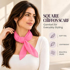 WESTEND CHOICE Square Chiffon Scarves Women's Neck Scarf 50s Retro Bandana