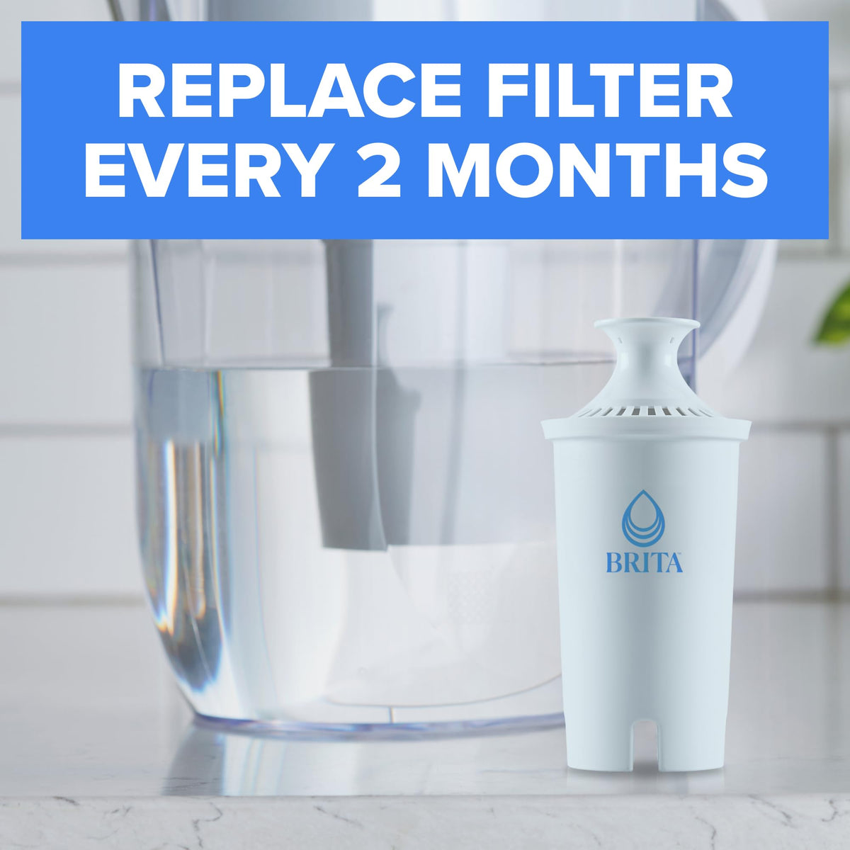 Brita Standard Pitcher and Dispenser Replacement Water Filters, White, 4