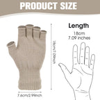 Grevosea 2 Pair Fingerless Warm Gloves - Winter Half Finger Gloves Thickened Knit Touchscreen Stretchy Mittens for Men Women