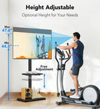 Floor TV Stand with Mount for 26-55 inch TVs up to 35 kg, Height Adjustable Swivel Tilt TV Stand with Wood Base & Shelf, Saving Space Design for Bedroom, Living Room and Corner, White