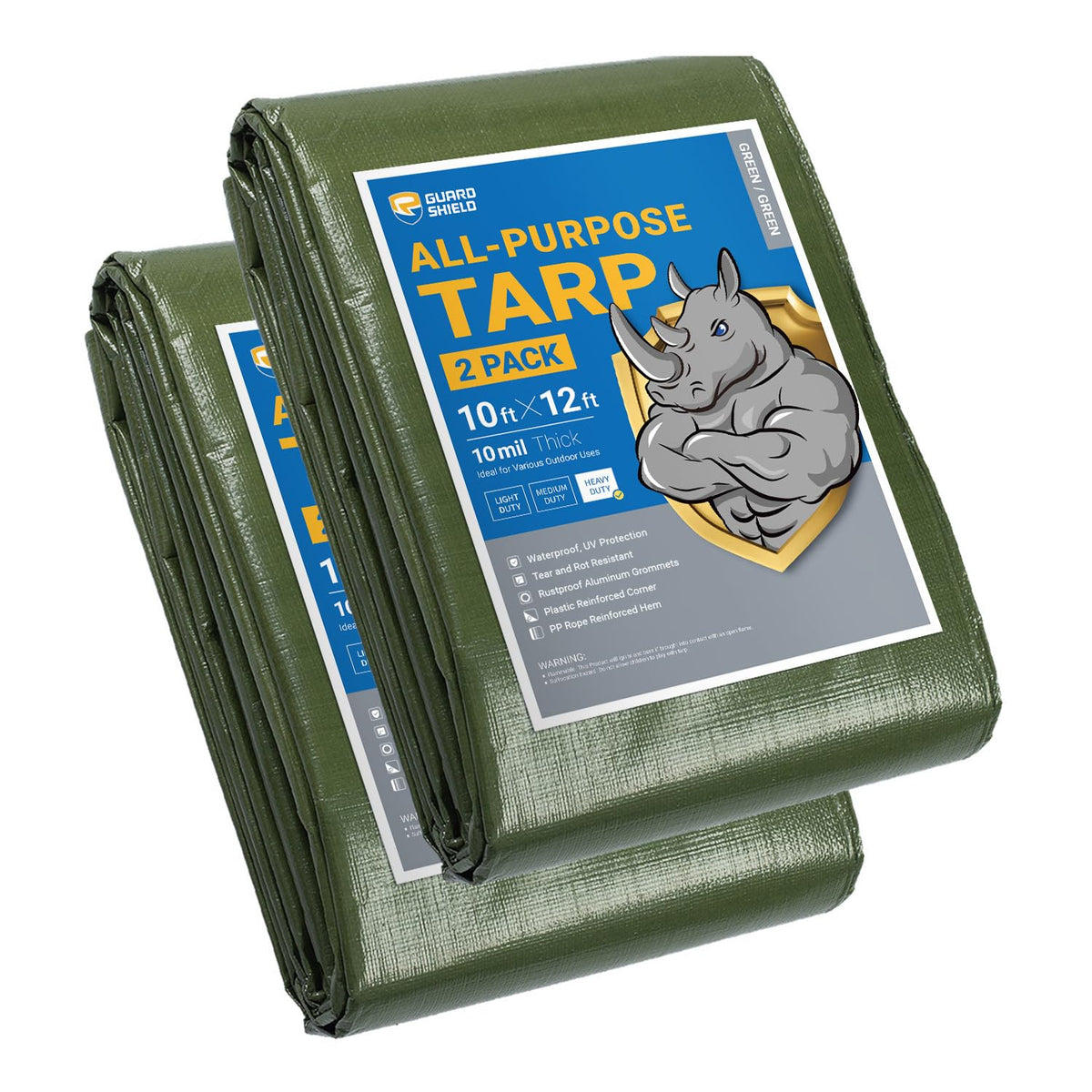 GUARD SHIELD Heavy Duty Tarp 20x30 Feet Silver/Black Multi Purpose Thick Waterproof Poly Tarp Cover 10mil