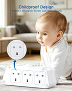 Extension Lead with USB Slots, 6 Way Outlets 5 USB (5A, 3 USB- C Port),1.6M