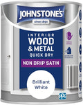 Johnstone's - Quick Dry Satin Wood & Metal Paint - Brilliant White - 750ml
