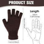 Grevosea 2 Pair Fingerless Warm Gloves - Winter Half Finger Gloves Thickened Knit Touchscreen Stretchy Mittens for Men Women